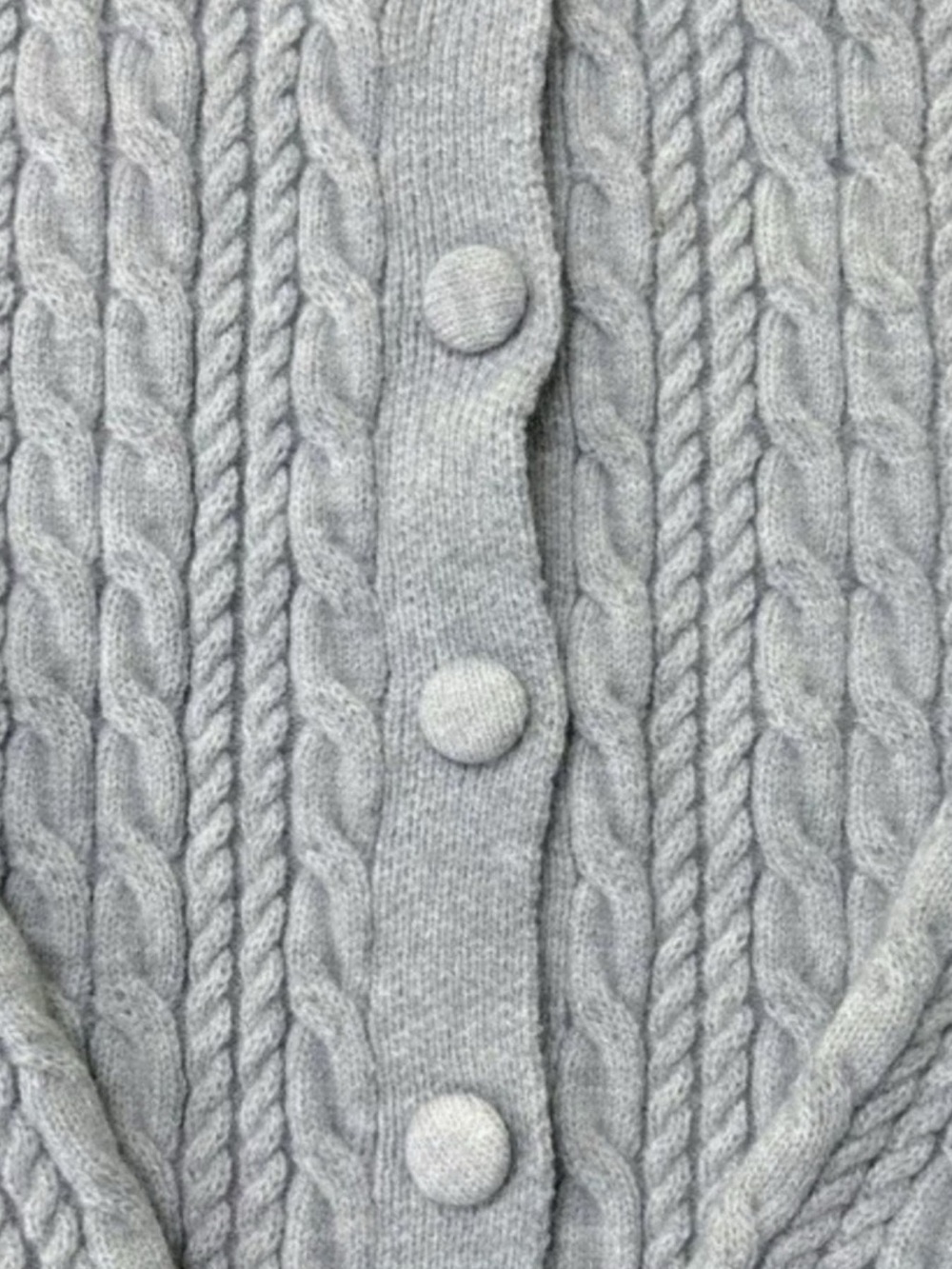 Cable Knit Button-Up Cardigan - Picture 8 of 9
